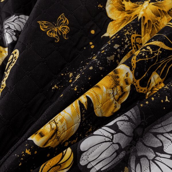 Prekrivač za krevet GOLD BUTTERFLY crni Dimenzije: 170 x 210 cm