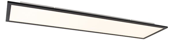 Stropna svjetiljka crna 120 cm, uključujući LED s daljinskim upravljačem - Liv