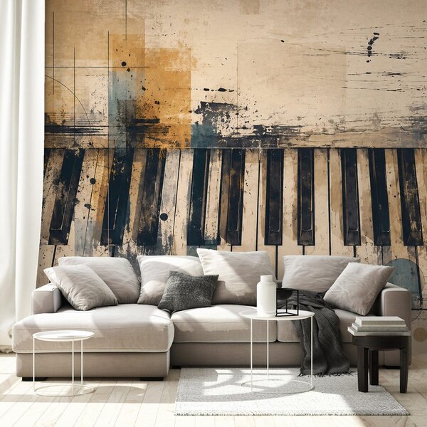 Tapeta apstraktne klavirske tipke vintage stila