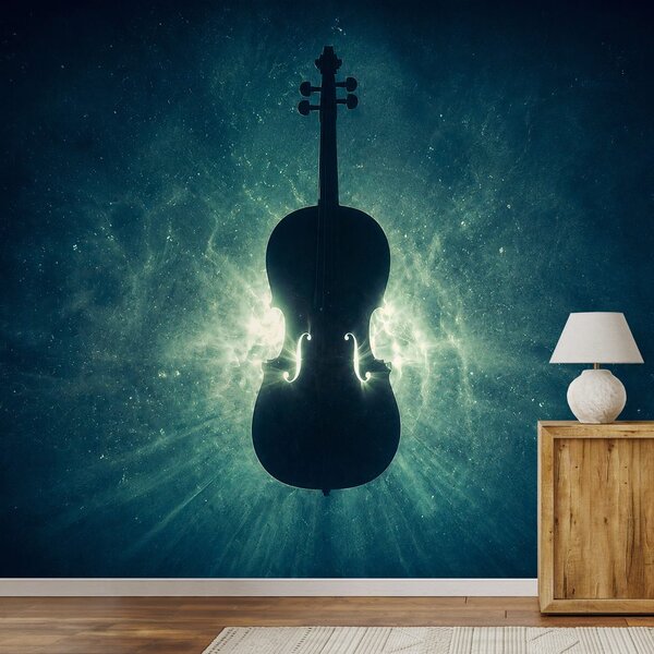 Fototapeta violončelo u svemirskoj svjetlosti