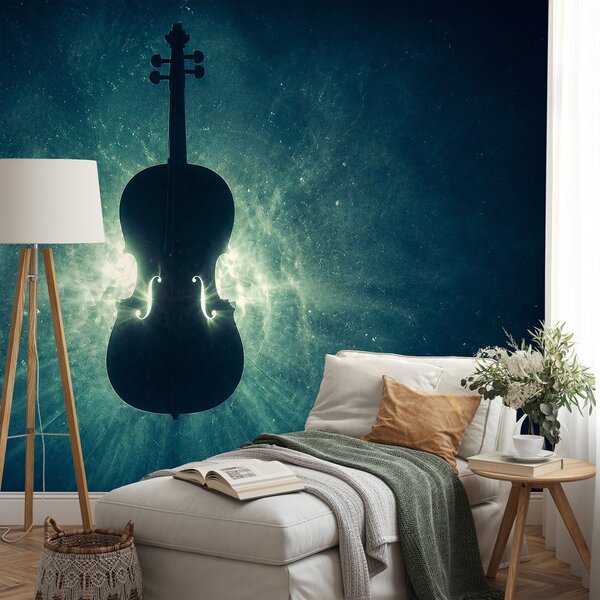 Fototapeta violončelo u svemirskoj svjetlosti