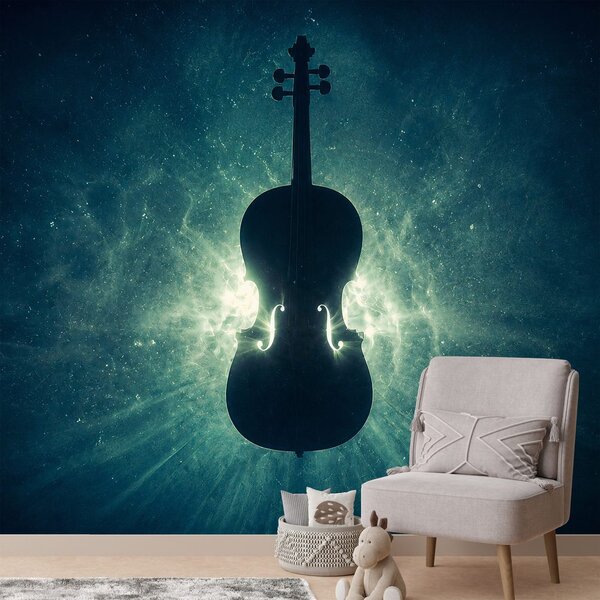 Fototapeta violončelo u svemirskoj svjetlosti