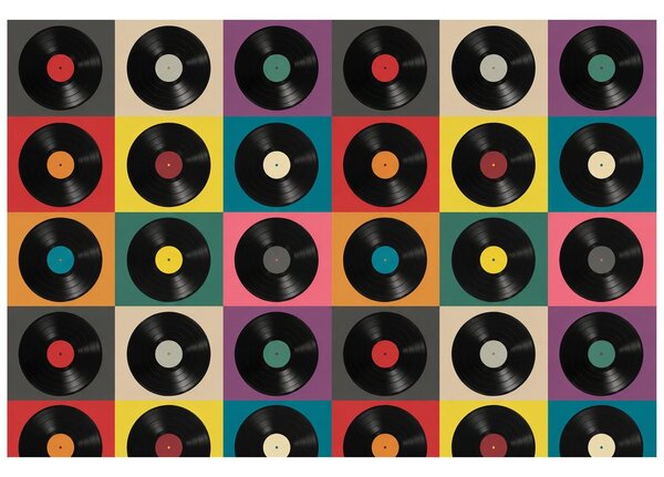 Tapeta retro vinilne ploče na šarenoj pozadini