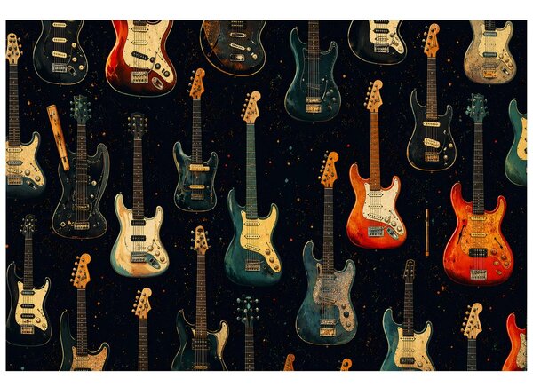 Fototapeta retro električne gitare na tamnoj pozadini