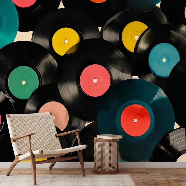 Tapeta šarene retro vinil ploče