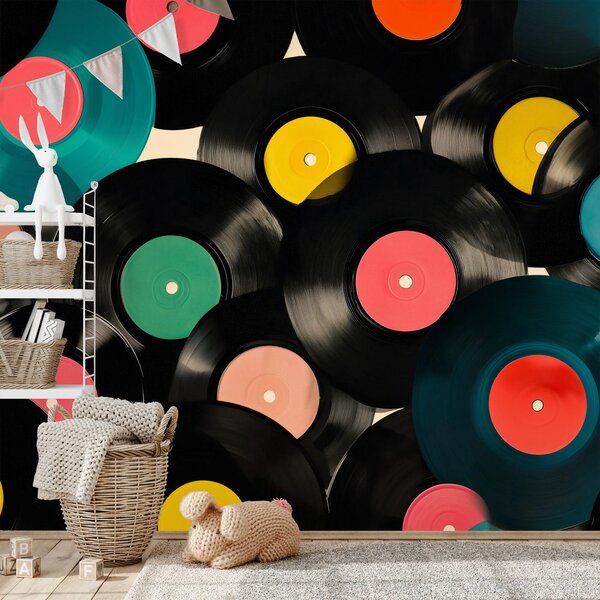 Tapeta šarene retro vinil ploče