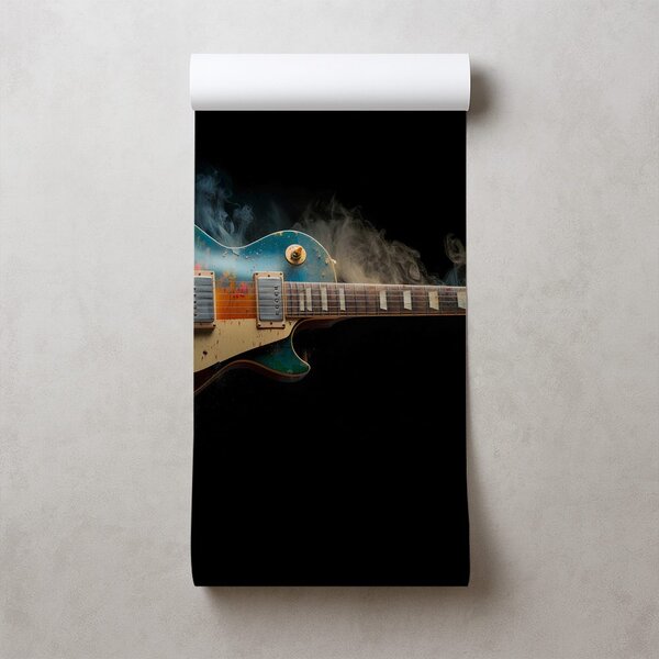 Fototapeta šarena električna gitara u dimu