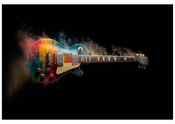 Fototapeta šarena električna gitara u dimu