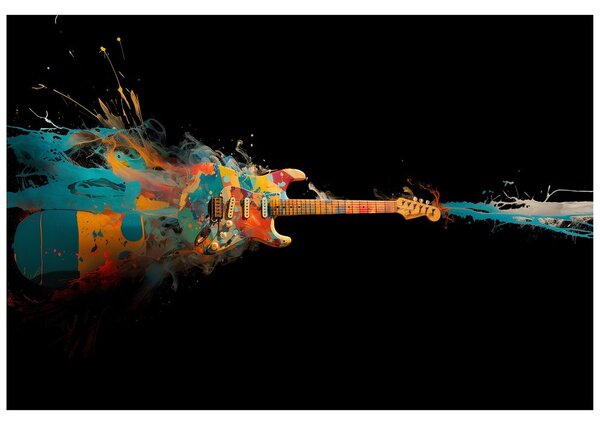 Tapeta šarena električna gitara u pokretu