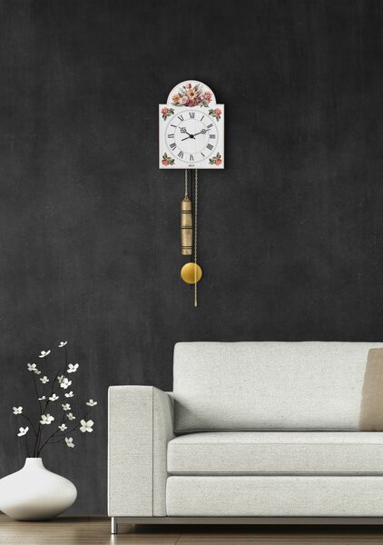 Zidni sat White Floral Chain Single