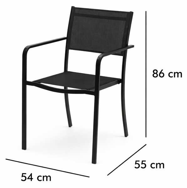 Elegantna metalna vrtna stolica - crna