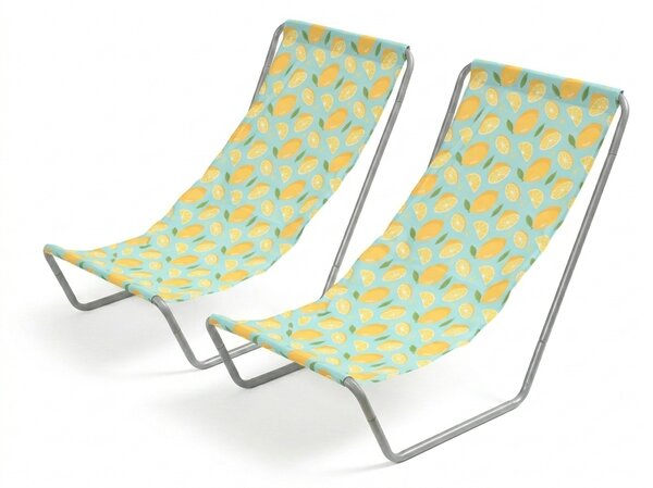 Set 2 kom sklopivih ležaljki za plažu SAND LEMON, šareno