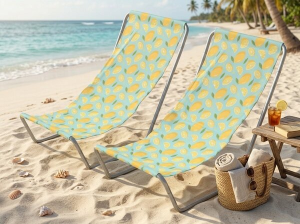 Set 2 kom sklopivih ležaljki za plažu SAND LEMON, šareno