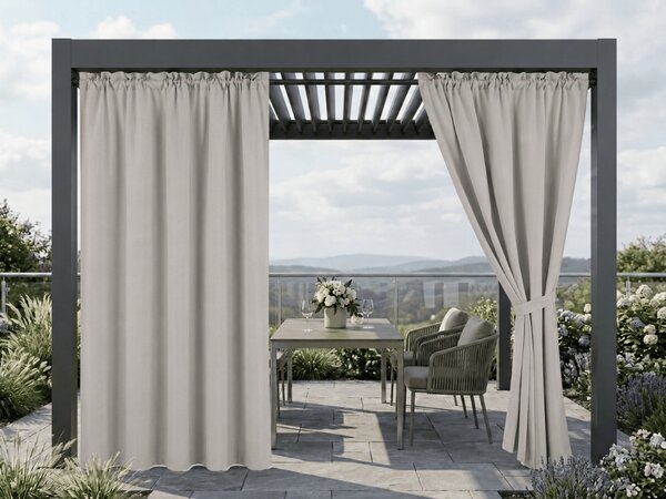Vrtna zavesa GARDIO vodootporna 150x220 cm, sivo-bež