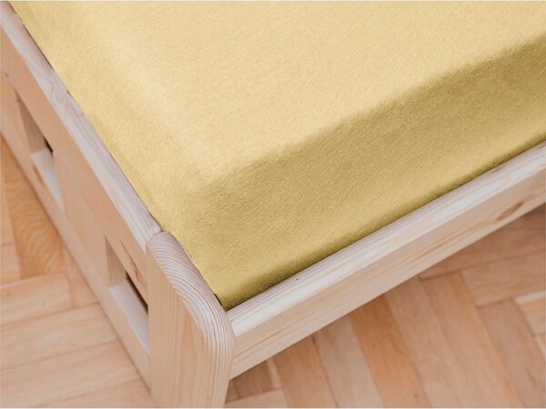 Jersey plahta za dječiji krevetic žuta 60 x 120 cm