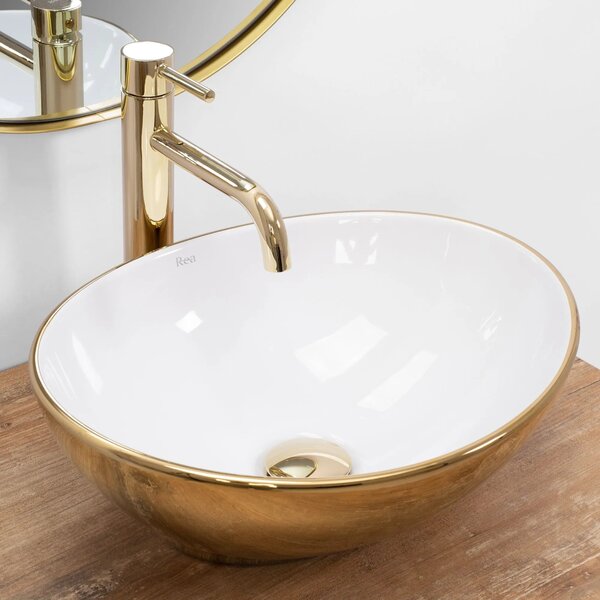 Nadblatni umivaonik Rea Sofia Gold / White