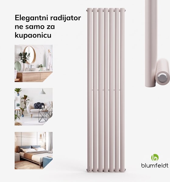 Blumfeldt Tallheo, 41 x 180, radijator, kupaonski radijator, cijevni radijator, 691 W, topla voda, 1/2