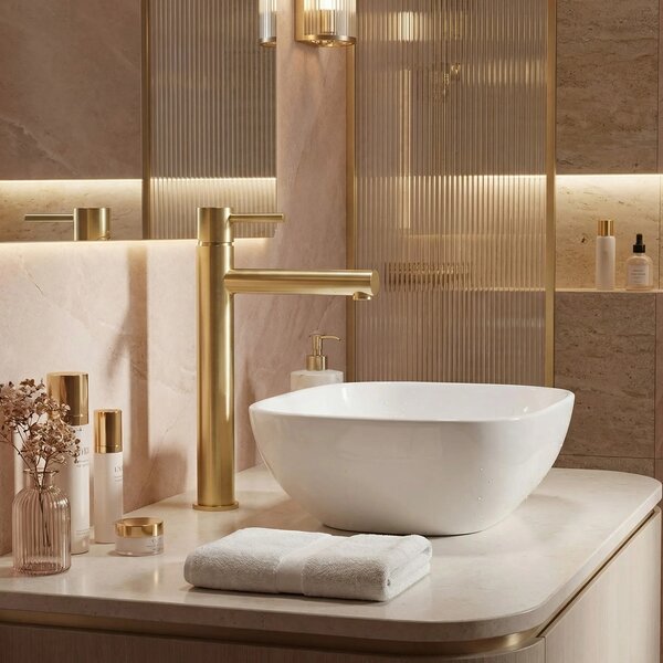 Rea Tess slavina za umivaonik Light Gold Brushed High