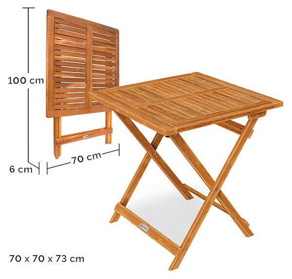 Casaria Vrtni stol od akacije 70 x 70 cm