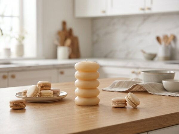 Stupčasta svijeća MACARON 11,5 cm svijetlo žuta