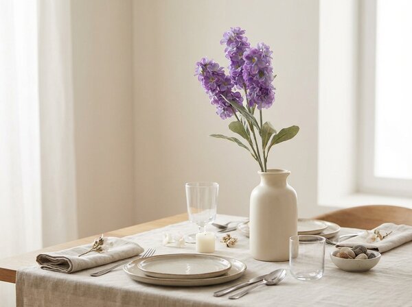 Umjetni cvijet MATTHIOLA 56 cm, ljubičasta