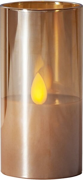 Narančasta LED voštana svijeća u Star Trading M-Twinkle staklu, visina 10 cm
