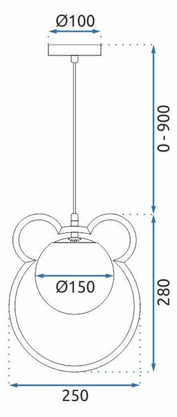 Lampa Viseća G105-1W Gold
