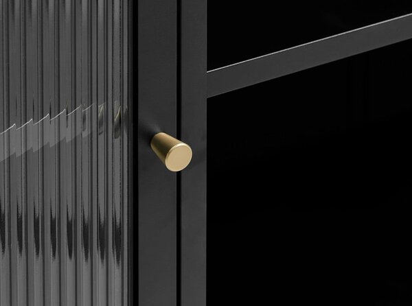 Crna metalna vitrina 111x140 cm Bronco - Unique Furniture