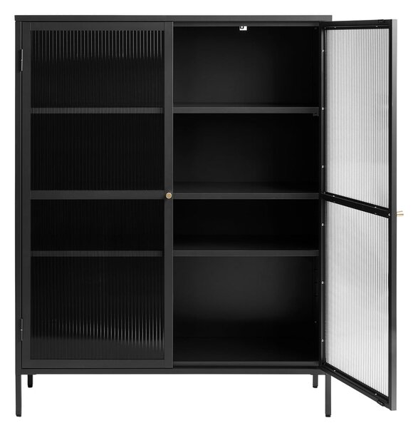 Crna metalna vitrina 111x140 cm Bronco - Unique Furniture