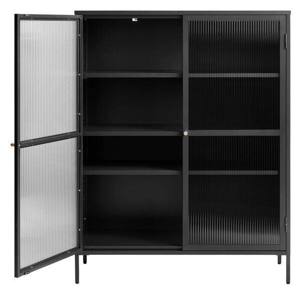 Crna metalna vitrina 111x140 cm Bronco - Unique Furniture