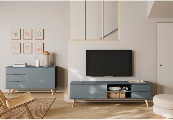 Komoda prljavo zelena 140x81x40 cm Pisco – Marckeric
