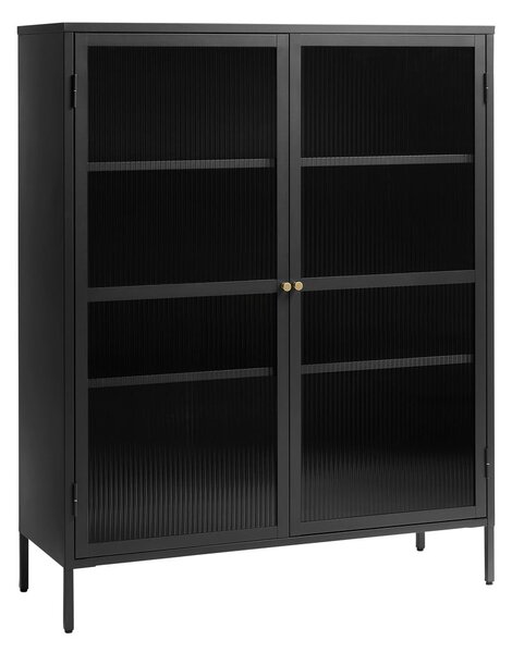 Crna metalna vitrina 111x140 cm Bronco - Unique Furniture