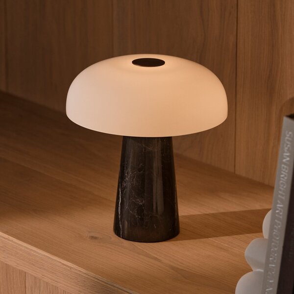 DFTP by Nordlux Sjajna mini punjiva LED stolna lampa, crni mramor, prigušiva, prigušiva, Crno, Dnevni boravak/blagovaonica, Mramor