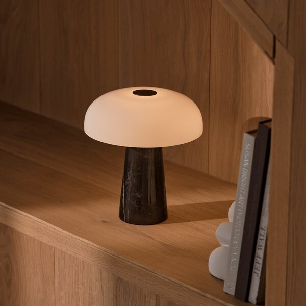 DFTP by Nordlux Sjajna mini punjiva LED stolna lampa, crni mramor, prigušiva, prigušiva, Crno, Dnevni boravak/blagovaonica, Mramor