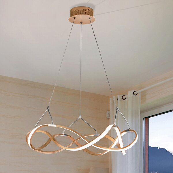 Schuller Valencia LED viseća svjetiljka Molly, ružičasto zlato, Ø 53 cm,, Ružičasta ruža, Kuhinja, Aluminij