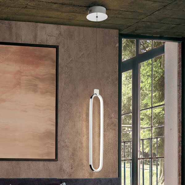 Schuller Valencia LED viseća svjetiljka Colette, krom, s jednim sijalicom, Krom, Kuhinja, Aluminij