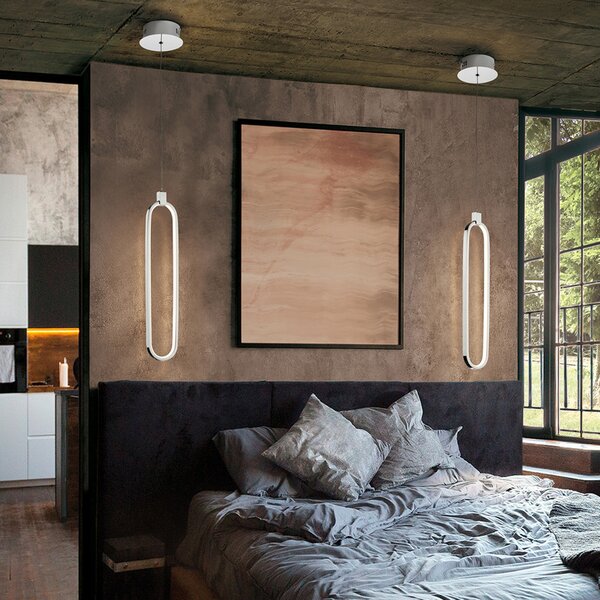 Schuller Valencia LED viseća svjetiljka Colette, krom, s jednim sijalicom, Krom, Kuhinja, Aluminij
