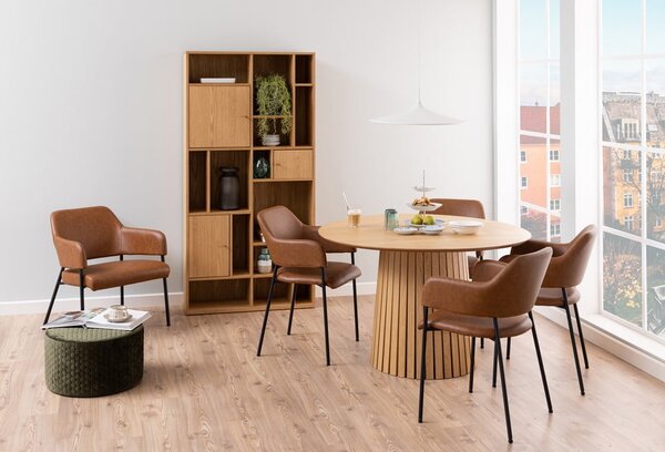 Biblioteka u dekoru hrasta u prirodnoj boji 90x180 cm Rangoon – Actona