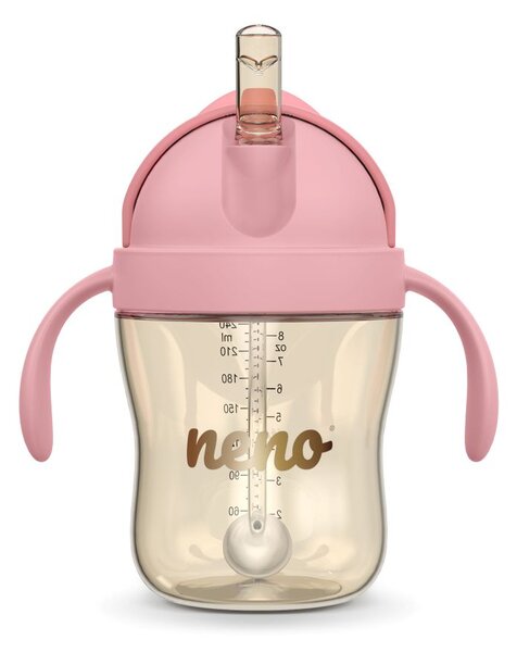 NENO BEBESITO bočica sa slamkom 240 ml, roza