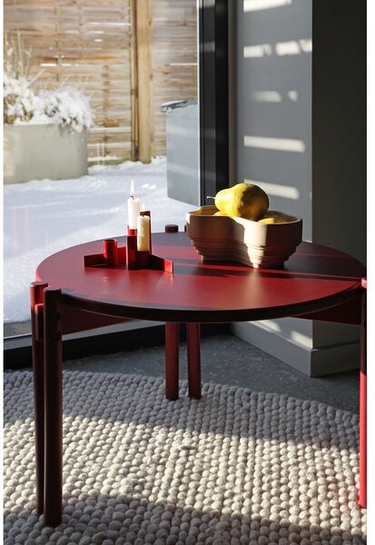 Crveni okrugao stolić za kavu od masivnog bora ø 60 cm Sticks – Karup Design