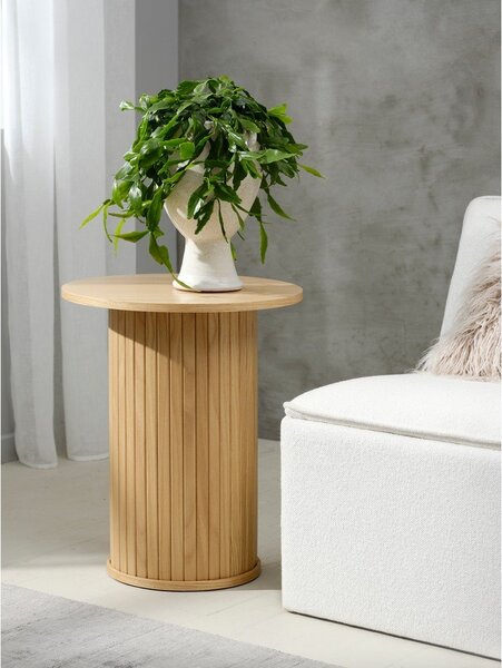 Okrugli stolić u dekoru hrasta ø 50 cm Nola - Unique Furniture
