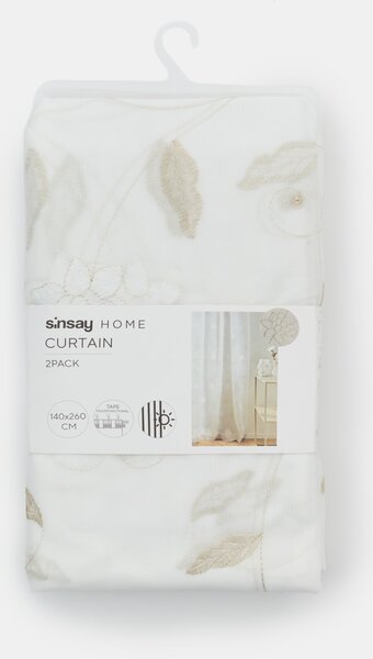 Sinsay - Set zavjesa na traci s vezenim lopočima 2 pack