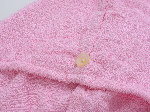 Turban za kosu od frotira koji se brzo suši ružičasti, 100% pamuk
