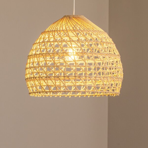 Nowodvorski Lighting BOHO viseća svjetiljka, Ø 43 cm, prirodno smeđa, ratan, E27, prigušiva, Drvo, Dnevni boravak/blagovaonica, Drvo