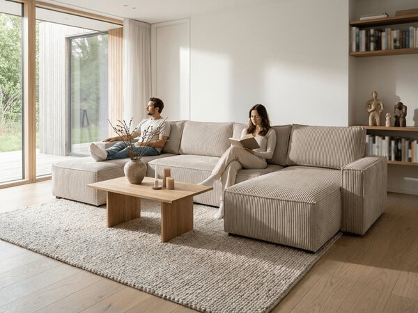 AKCIJA Bežna sjedeca garnitura u obliku slova U SMART COSARO 295x140 cm II. kvaliteta