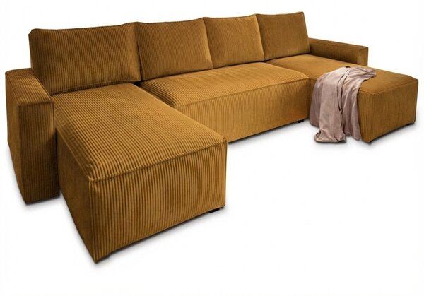 Kutna garnitura u obliku slova U SMART COSARO 295x140 cm, senf