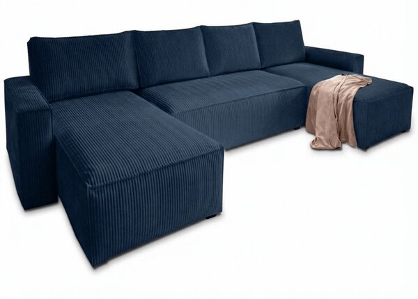 Kutna garnitura u obliku slova U SMART COSARO 295x140 cm, tamno plava
