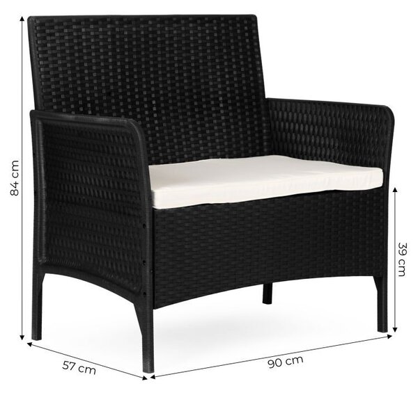Vrtna sofa s jastukom - sofa od ratana za balkon i terasu
