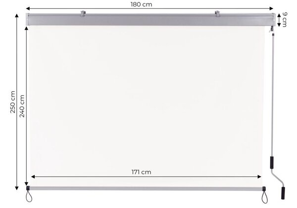 Vertikalna balkonska tenda 171 x 240 cm - rolo zavjesa za balkon i terasu, bež