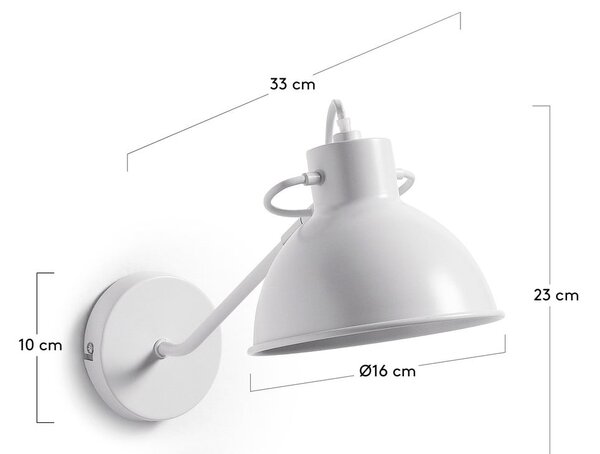 Bijela zidna lampa Offelis – Kave Home